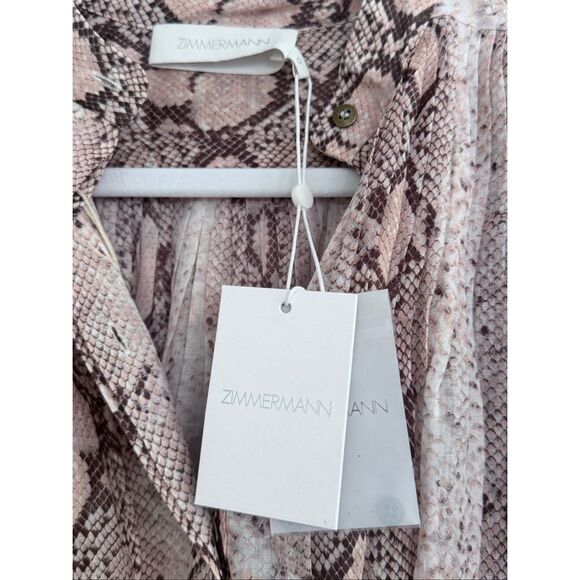 Zimmerman Bellitude Batwing Blouse Snakeskin Print Women's Size US 4 - Picture 5 of 12